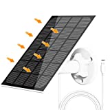 Lybuorze Solar Panel for Security Camera, Continuous Power Supply for Camera, Compatible with 5V Rechargeable Camera with Universal USB Port, 360°, Waterproof, 10ft Cable, White (Camera Not Included)