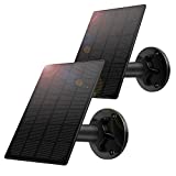 Solar Panel for Wireless Outdoor Security Camera,Compatible with DC 5V Rechargeable Battary Powered Surveillance Camera, Continuously Power for Outdoor Security Camera,5V 3.5W Micro USB Port（2 Pack）
