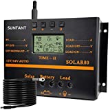 ZHCSolar Solar Charge Controller 80A 12V 24V PWM Solar Panel Charger Regulator for Renewable Energy 1920W Max with USB Multi Circuit Protection Anti-Fall Durable ABS Housing Enhanced Heat Sink