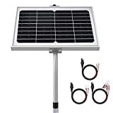 SUNER POWER 12V Waterproof Solar Battery Trickle Charger & Maintainer - 10 Watts Solar Panel Built-in Intelligent MPPT Solar Charge Controller + Tubular Mount Bracket + SAE Connection Cable Kits