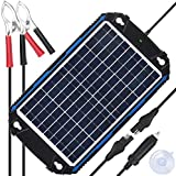SUNER POWER Waterproof 12V Solar Battery Charger & Maintainer Pro - Built-in Intelligent MPPT Charge Controller - 10W Solar Panel Trickle Charging Kit for Car, Marine, Motorcycle, RV, etc