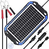 SUNER POWER 12V Solar Car Battery Charger & Maintainer - Portable 8W Solar Panel Trickle Charging Kit for Automotive, Motorcycle, Boat, Marine, RV, Trailer, Powersports, Snowmobile, etc.