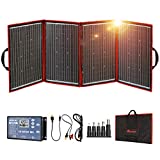 DOKIO 220w 18v Foldable Solar Panel Kit (Lightweight 9lb) Monocrystalline Solar Cell with Controller 2 USB Outputs to Charge 12 Volts Batteries /Power Station ( AGM Lifepo4 Jackery) RV Camping Marine