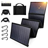 Keshoyal Foldable Solar Panel – 60W Portable Solar Panels with 5V USB and 18V DC for Camping ,Cell Phone,Tablet and 5-18V Devices – Compatible with Solar Generators Power Stations