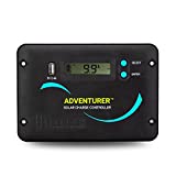 Renogy 30A 12V/24V PWM Solar Charge Controller with LCD Display Flush Mount Design Negative Ground, Compatible with Sealed, Gel, Flooded and Lithium Batteries, Adventurer 30A