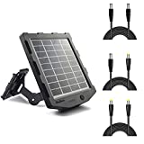 Winghome Solar Panel for Trail Camera, Solar Charger Kit for Game Camera Trail Cam Deer Feeder with 16 Fts Extensive Cable DC 12/6V 2000 mAH Waterproof IP66 Compatible with Wildlife Camera (Black)