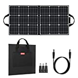 50W 18V Portable Solar Panel, FF FLASHFISH Foldable Solar Charger with 5V USB 18V DC Output Compatible with Portable Generator, Smartphones, Tablets and More