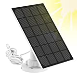 MYM Solar Panel for Outdoor Security Camera, 5V 3W Security Camera Solar Panel Compatible with Rechargeable Battery Outdoor Camera,IP65 Waterproof Solar Panel with Micro USB Port and Type-C Interface