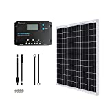 Renogy 50W Monocrystalline 12V Solar Panel Kit with 10A 12/24V PWM LCD Charge Controller, 5V USB Ports, for RVs,Boats,Trailers,Sheds,Cabins and Any Off Grid System