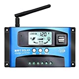 Y&H 40A 12V/24V MPPT Solar Charge Controller w/LCD Display Dual USB and WiFi, Solar Panel Regulator fit for Gel Flooded and Lithium Battery Model: BL912-40A-WIFI (Blue)