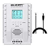 First Solar MPPT Charge Controller 60 amp,12V 24V Auto 60A Solar Panel Charge Regulator, Max 100V Input with LCD Display for Lead-Acid Sealed Gel AGM Flooded Lithium Battery