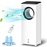 3-IN-1 Evaporative Air Cooler, Bladeless Air Cooler with 40°Oscillating, Remote Control, 3 Modes 3 Wind Speeds, 8H Timer Swamp Cooler Fan for Bedroom Living Room Office, 0.53 Gallons White