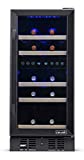 Newair 15' Wine Cooler Refrigerator | 29 Bottle Capacity | Fridge Built-in Or Free Standing | Dual Zone Wine Fridge With Removable Beech Wood Shelves In Black Stainless Steel NWC029BS00
