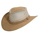 Dorfman Pacific Co. Men's Co. Soaker Hat with Mesh Sides, Tan, Small/Medium