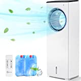 COMFYHOME Bladeless Evaporative Cooler, 3-IN-1 Windowless Portable Air Conditioner, 20ft Remote, 3 Wind Speeds Tower Fan & 8H Timer, 40°Oscillation, 32-INCH Evaporative Air Cooler for Home & Room