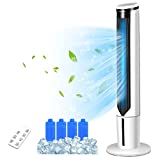 COSTWAY Portable Evaporative Air Cooler for Room, Quiet 41-inch Oscillating Air cooler with Remote, 3 Modes, 3 Speeds, LED Display, 9H Timer, Floor Standing Bladeless Cooler for Home Office Bedroom