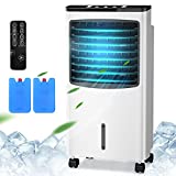 GOFLAME Evaporative Air Cooler with Fan & Humidifier, Portable Bladeless Quiet Electric Fan with Remote Control, Timer and 8 Liter Ice Water Tank for Home, Office (29' H)