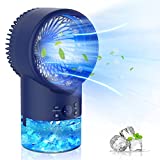 Portable Mini Air Conditioner Fan, EEIEER Personal Evaporative Air Cooler, Misting Humidifier Mist Cooling Fan with 3 Speeds 2/4H Timer 7 Colors LED Light, Desk Fan for Home Room Office