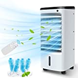 BREEZEWELL 3-IN-1 Evaporative Air Cooler, Portable Air Conditioner Fan/Humidifier with Ice Box, 12H Timer&Remote Control,Ultra-quiet,65° Oscillating Personal Evaporative Cooler for Room Home&Office