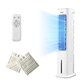 PELONIS 3-in-1 Evaporative Air Cooler, Tower Fan & Humidifier 563 CFM, 215 sq ft| 60° Oscillation| Timer| Remote Control| 3 Quiet Speeds|3 Mode Settings|5L Water Tank| Includes 2 Ice Packs