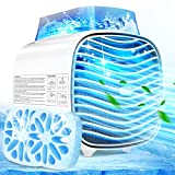 2022 Portable Air Conditioner, USB Rechargeable 3 Speeds Personal Evaporative Air Cooler Cooling Desktop Humidifier Fan with Blue Atmosphere Light for Room/Office/Desk/Nightstand/Camping (CL-04)
