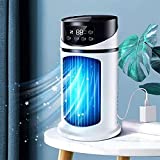Boddenly Portable USB Air Conditioner Fan, Mini Personal Evaporative Air Cooler with 6 Speeds, Humidifier & Timing Function, Small Desktop Cooling Fan with Led Light for Bedroom Office Camping