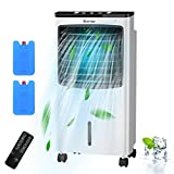 COSTWAY Portable Evaporative Air Cooler for Room, Air Cooler for Cooling and Sleep with Remote Control, 7.5-Hour Timer, 2 Ice Boxes, Quiet Evaporative Cooler for Bedroom Indoor Use Home Office Dorms