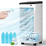 COMFYHOME 3-IN-1 Portable Air Conditioners Windowless, 65° Oscillation Swamp Cooler, 3 Speeds Portable Air Cooler w/Humidifier, Remote & 12 Hours Timer, Evaporative Cooler Cooling Fan for Room Home