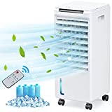 Evaporative Air Cooler - AOLOS 3-IN-1 Portable Air Cooler & Air Conditioner Fan w/Remote, 3 Speeds, 1.85-Gal Water Tank, 7H Timer & 40°Oscillation, Ultra Quiet Evaporative Cooler for Room Home Office