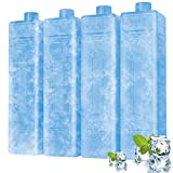 AGILLY Ice Packs for Lunch Bags, Reusable Ice Packs for Coolers & Lunch Box, Rapid Freeze & Long Lasting Ice Packs, Lightweight & Compact, Freezer Packs for Camping/Picnics/Fishing, Set of 4, Blue