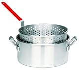 Bayou Classic 1201 10-qt Aluminum Fry Pot Features Perforated Aluminum Basket Heavy Duty Riveted Handles Perfect For Deep Frying French Fries Hush Puppies Fish & Chicken