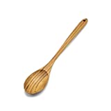 FAAY 13.5' Teak Cooking Spoon, Wooden Spoon, Mixing Spoon Handcraft from Teak | Healthy and High Moist Resistance for Non Stick Cookware