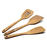 FAAY 3-in-1 Wooden Spatulas, Kitchen Utensils, Cooking Utensil, 100% Healthy Utensils from High Moist Resistance Teak, Eco-Friendly Wood Spatula for Non Stick Cookware