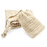 ZEPELOFFY 5 Pack Natural Sisal Soap Saver Bag Zero Waste Mesh Bar Soap Loofah Holder Pouch for Shower