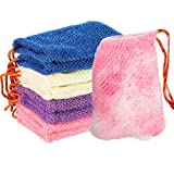 Shappy 8 Pieces Soap Saver Pouch Bar Bags Exfoliating Net Mesh for Shower Holder Bubble Foam Pocket Women Men Girls (Beige, Blue, Purple, Pink), Count (Pack of 1)