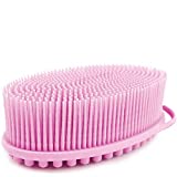 Avilana Exfoliating Silicone Body Scrubber Easy to Clean, Lathers Well, Long Lasting, And More Hygienic Than Traditional Loofah (Pink)