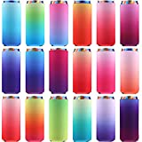 18 Pieces Slim Can Cooler Drink Sleeves Holder Insulated Neoprene Can Sleeves Neoprene Slim Beer Can Sleeves Tall Coffee Cup Sleeve Insulated Sleeves Reusable Cup Cover (Chic Style)