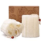 BEDELITE 100% Natural Loofah Sponge - Real Egyptian Shower Loofah Sponge, Bath Body Scrubbers for Removing Dead Skin That Will Get You Clean, Eco Friendly Skin Care（2 Packs）