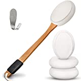Lotion Applicator for Back | 17' Long Handle Back Lotion Applicator | Easy Reach Self Application for Skin Cream, Self Tanner, Pain Relief Gels & Medical Ointments | Includes 4 Textured Pads