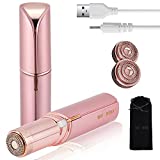 Painless Hair Removal for Women, Facial Hair Remover Devices Rechargeable, 2 x Replacement Heads Included, Best Womans Electric Face Shaver for Upper Lip, Chin, Mustache, with Flannel Bag by gurelax