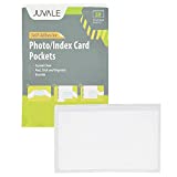 Clear Adhesive Pocket Label Holders, 5x8 Index Card Plastic Sleeves (50 Pack)
