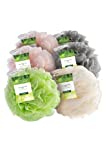 EcoTools Recycled Delicate Bath Sponge Body Scrubber Cleaning Loofah for Shower and Bath - in Assorted Colors, Green, White, Pink, and Gray (Pack of 6) - Perfect for Men & Women