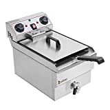 ZOKOP 24.9 QT Butterball Electric Turkey Fryer,Stainless Steel Double Tank Deep Fat Fryer with Removable Baskets and Thermostats,Silver