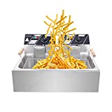 ZOKOP Turkey Deep Fryer,23.26Qt Total Capacity Electric Fryer for Turkey, French Fries, Donuts and More,5000W MAX,Silver