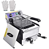 WeChef 12.4QT Commercial Electric Deep Fryer with Removable Baskets & Drain Timer Funnel Cake Restaurant Party Home