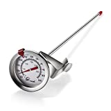 KT THERMO Candy/Deep Fry Thermometer with Instant Read,Dial Thermometer,12' Stainless Steel Stem Meat Cooking Thermometer,Best for Turkey,BBQ,Grill