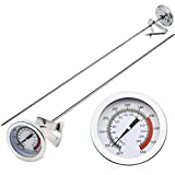 KT THERMO Cooking Thermometer for Deep Fry with 15'' Stainless Steel Food Grade Probe and Clip, Fast Instant Read 2' Dial, Optimum Temperature Zones - for Turkey,Beef,Lamb, Seafood Cooking