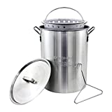 Chard ASP30, Aluminum Perforated Safety Hanger, 30 Quart Stock Pot and Strainer Basket, 1, Stainless Steel