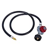 GasSaf 4FT 0-10PSI Adjustable High Pressure Propane Regulator Grill Connector with Hose for Tabletop Grill,Fire Pit Table, Turkey Fryer,Fish Fryer and More