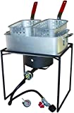 King Kooker 1618A 16' Portable Propane Outdoor Cooker with Aluminum Fry Pan Silver Extra Large